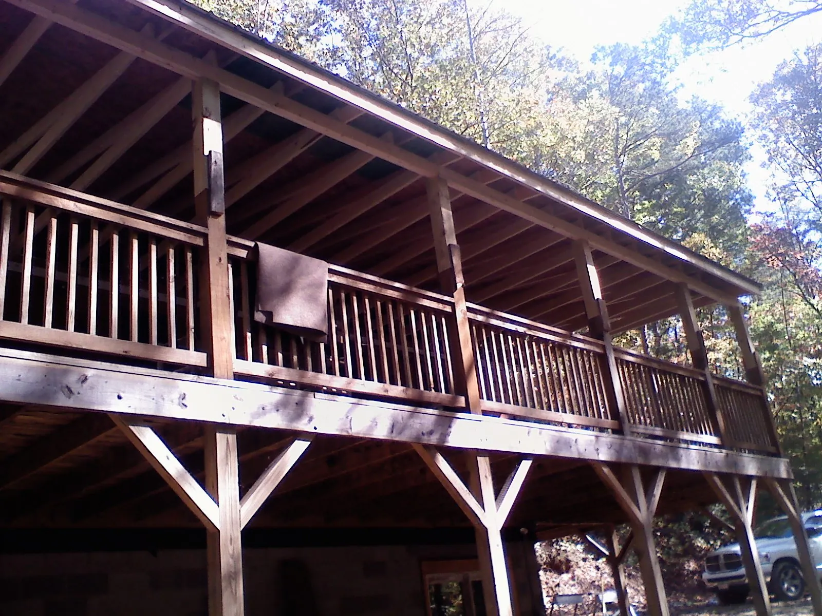 Timber framing under a new elevated porch and deck — Roof Leak Repair in Ford City by Roofing Brothers